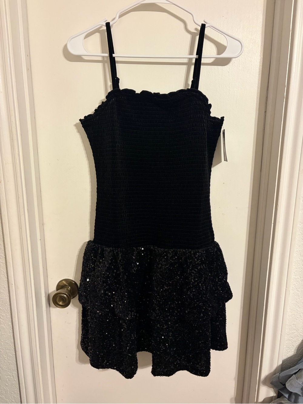 art class Black Sparkle Knit Party Dress for Girls